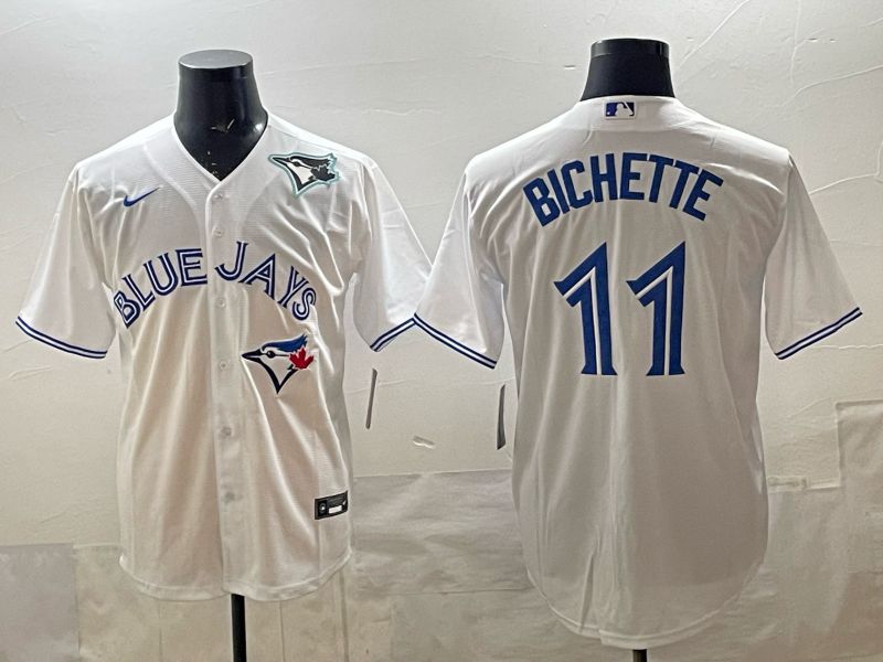 Men 2025 Toronto Blue Jays #11 Bichette White Game Nike MLB Jersey style 04